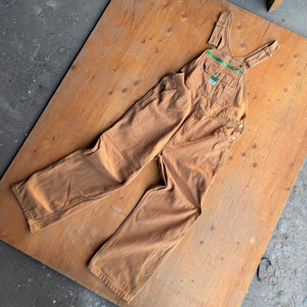 Liberty Men's Duck Bib Overalls Pecan Brown Workwear Canvas Jumpsuit 38x30